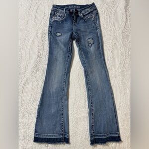 Grace Blue Denim Jeans with Silver Accents